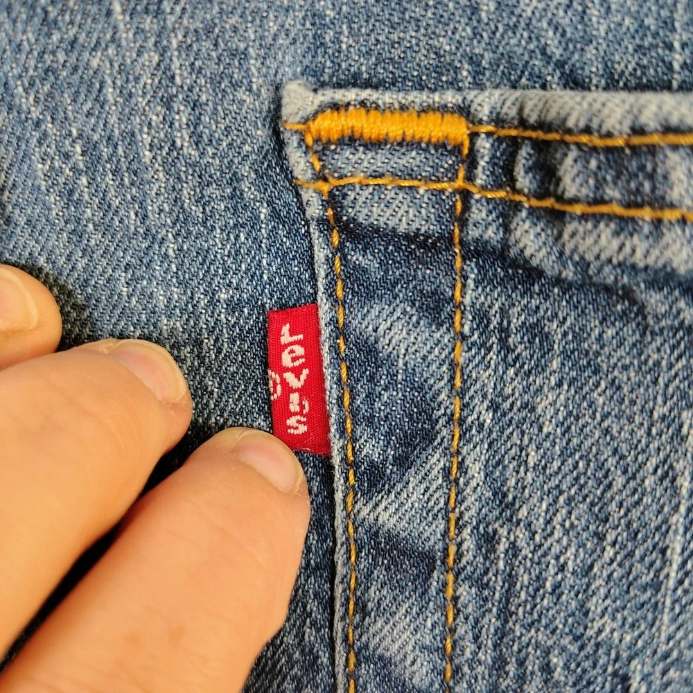 Levis 502 Taper Fit Mens Blue Denim Jeans Medium Wash 36x32 preppy zip